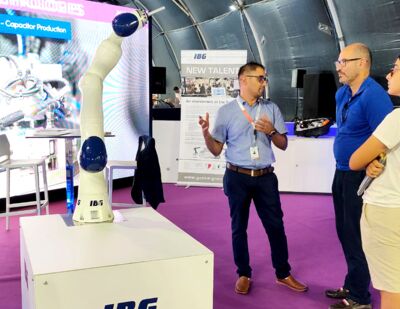 TECHXPO MALTA 2023: a team member from IBG-Malta passionately explained robotics and automation systems to the public, highlighting the transformative potential of these technologies.